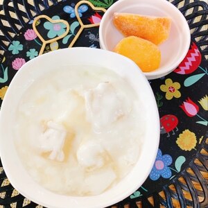 杏仁豆腐と柿のヨーグルト